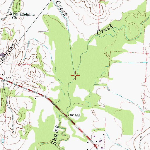 Topographic Map of Alexander Creek, TN