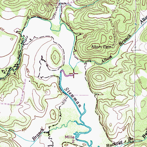 Topographic Map of Altom Branch, TN