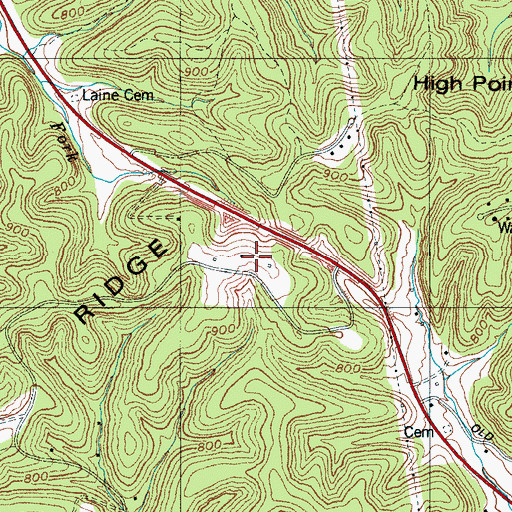Topographic Map of Backbone Ridge, TN