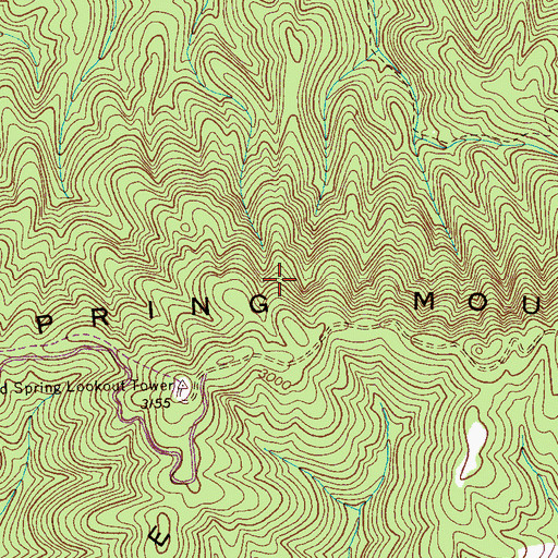 Topographic Map of Bald Hill Lead, TN