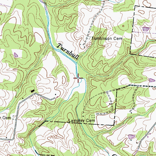 Topographic Map of Barren Fork, TN