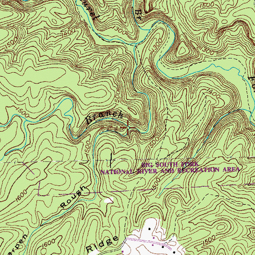 Topographic Map of Bearpen Rough, TN