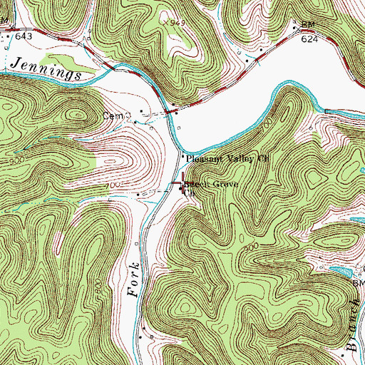 Topographic Map of Beech Grove Church, TN