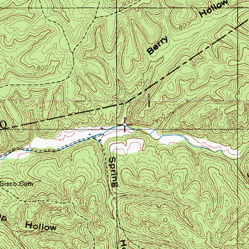 Topographic Map of Berry Hollow, TN