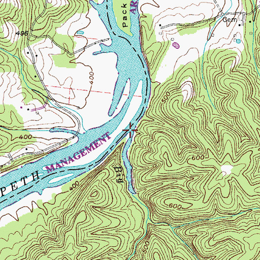 Topographic Map of Big Bethany Creek, TN