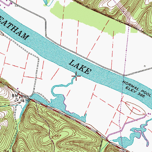 Topographic Map of Big Bluff Creek, TN