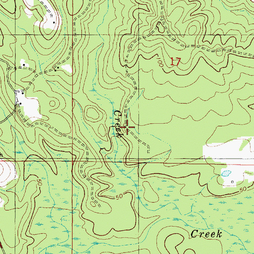 Topographic Map of Skinner Creek, AL