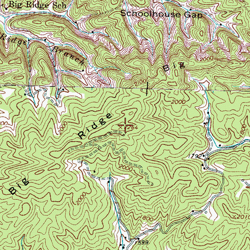 Topographic Map of Big Ridge, TN