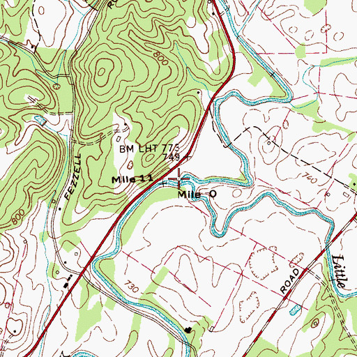 Topographic Map of Big Sewee Creek, TN