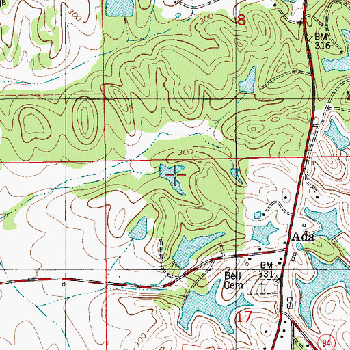 Topographic Map of Skinner Lake, AL