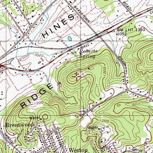 Topographic Map of Blackoak Ridge, TN