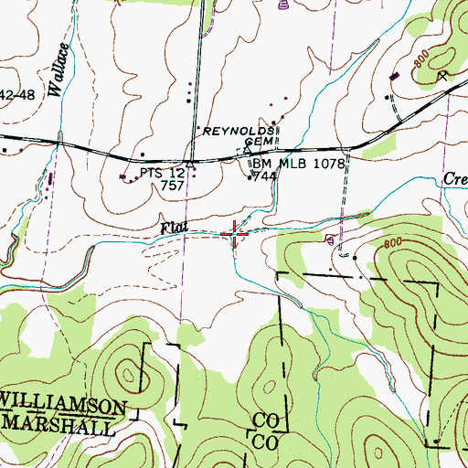Topographic Map of Boone Creek, TN