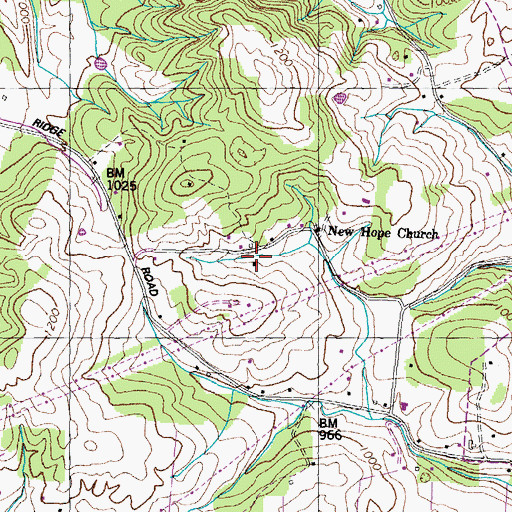Topographic Map of Brown School, TN
