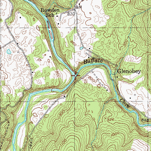 Topographic Map of Buffalo Cove Creek, TN