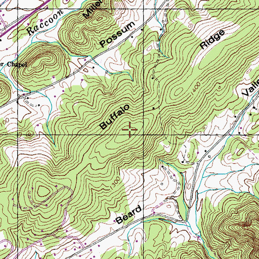 Topographic Map of Buffalo Ridge, TN