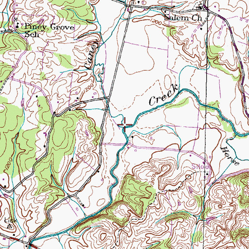 Topographic Map of Caney Creek, TN