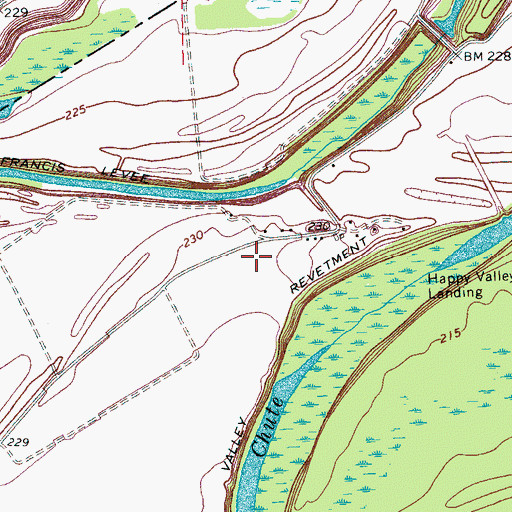 Topographic Map of Centennial Island, TN