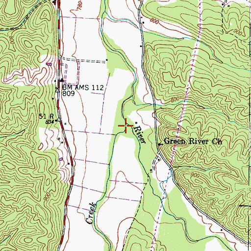 Topographic Map of Chalk Creek, TN