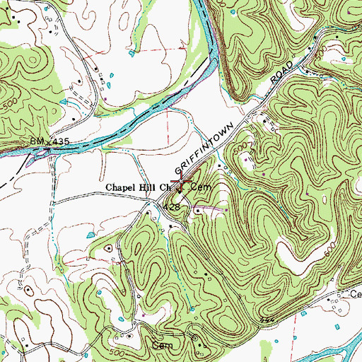 Topographic Map of Chapel Hill Church, TN