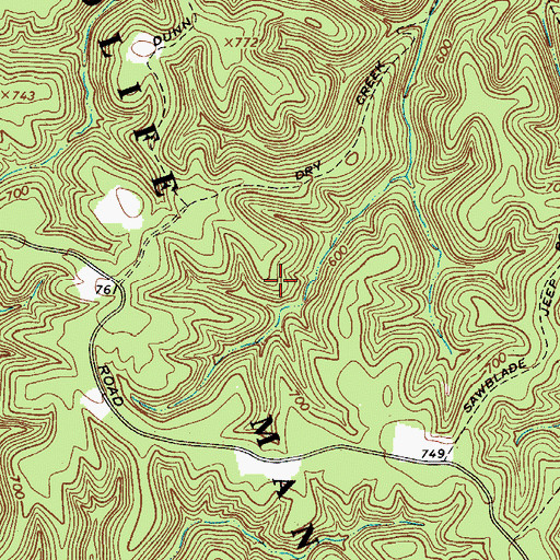 Topographic Map of Cheatham State Wildlife Management Area, TN