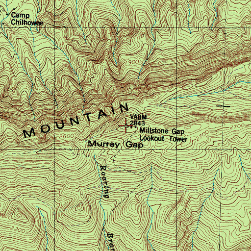 Topographic Map of Chilhowee Mountain, TN