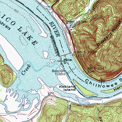 Topographic Map of Citico Creek, TN
