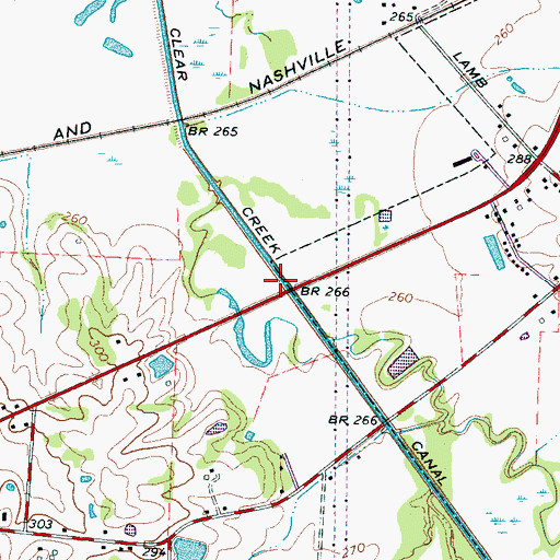 Topographic Map of Clear Creek Canal, TN