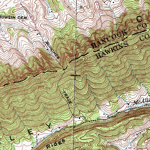 Topographic Map of Clinch Mountain, TN