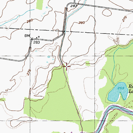 Topographic Map of Cloverdale Creek, TN