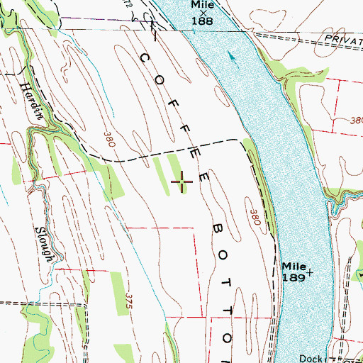 Topographic Map of Coffee Bottom, TN