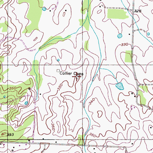 Topographic Map of Collier Cemeteries, TN