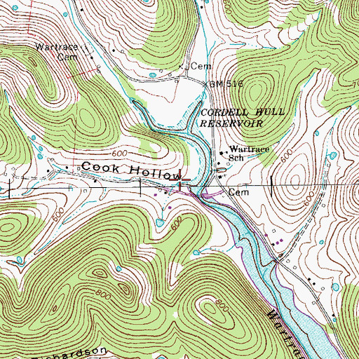 Topographic Map of Cook Hollow, TN