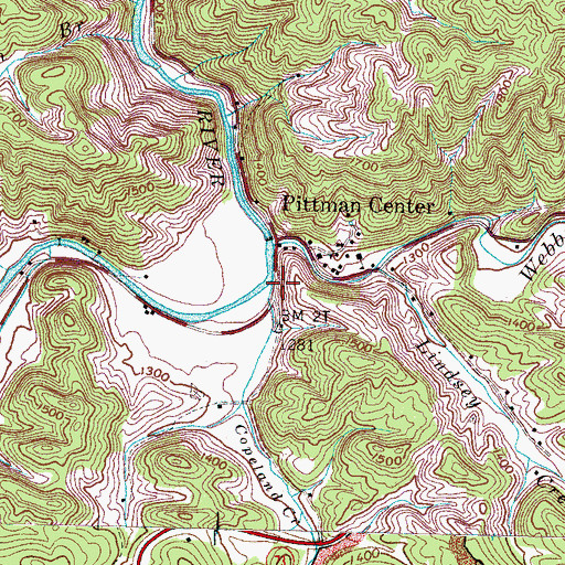 Topographic Map of Copeland Creek, TN