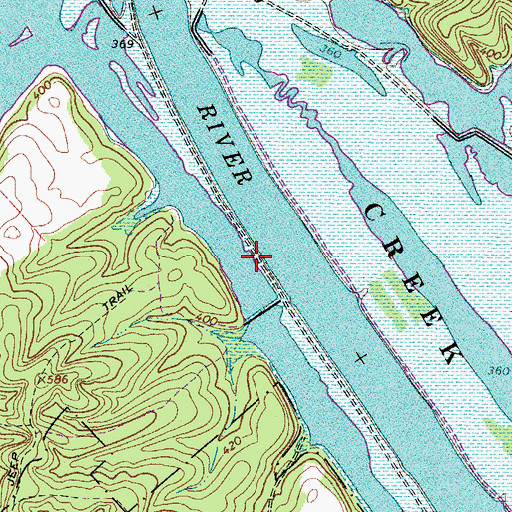 Topographic Map of Cross Creeks National Wildlife Refuge, TN