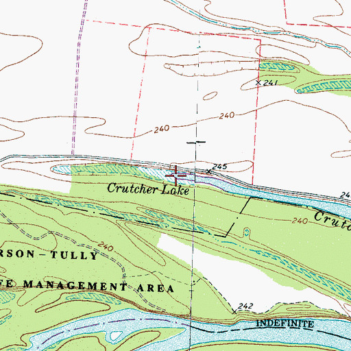 Topographic Map of Crutcher Lake, TN