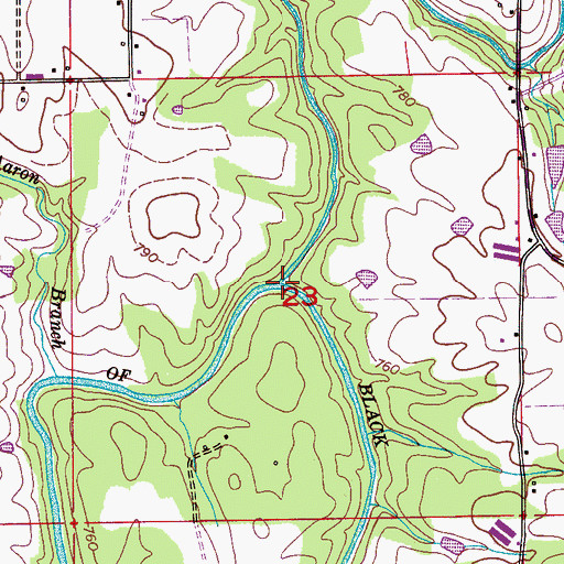Topographic Map of Slab Creek, AL