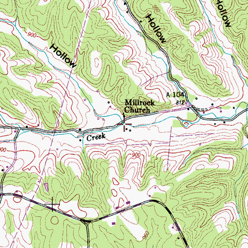 Topographic Map of Daniel Hollow, TN