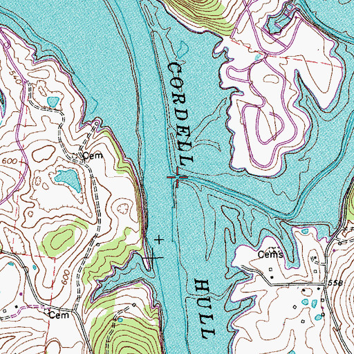 Topographic Map of Defeated Creek, TN