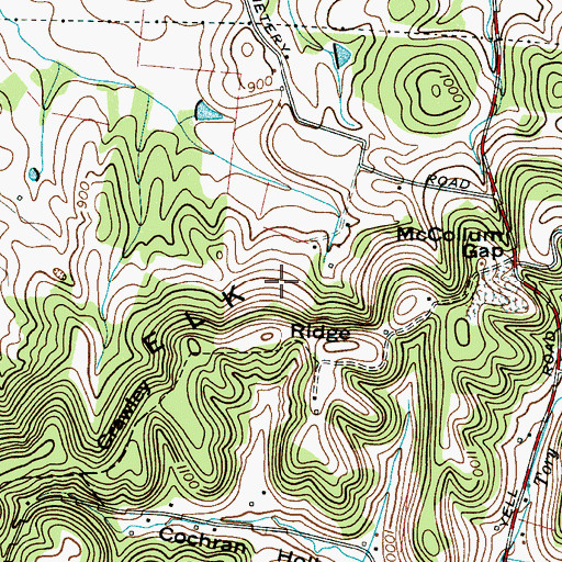 Topographic Map of Elk Ridge, TN