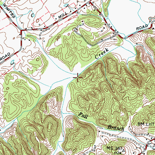 Topographic Map of Fall Branch, TN