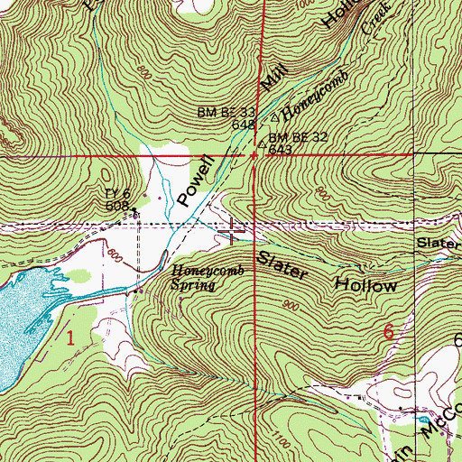 Topographic Map of Slater Hollow, AL