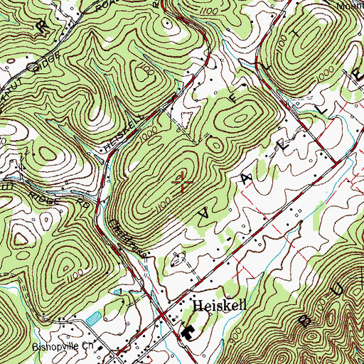 Topographic Map of Flint Ridge, TN