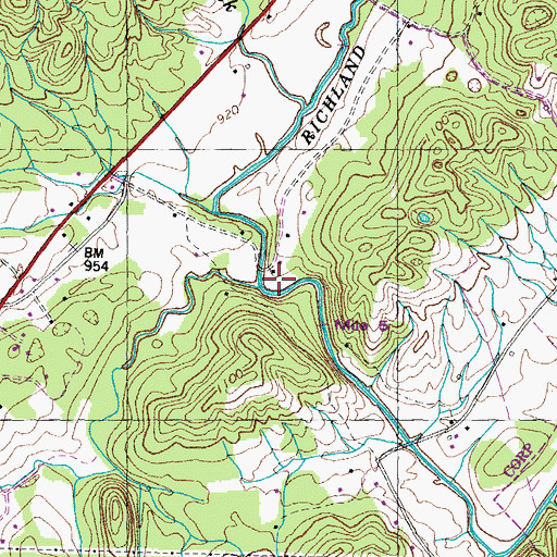 Topographic Map of Frost Branch, TN