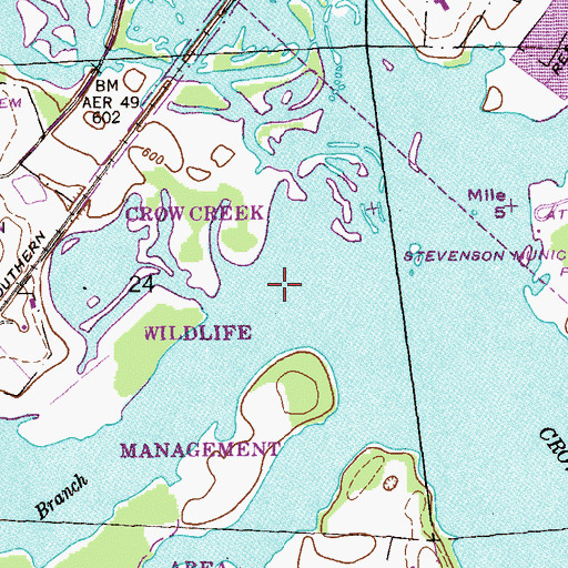 Topographic Map of Slaton Branch, AL
