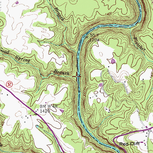 Topographic Map of Goad Spring Branch, TN