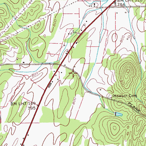 Topographic Map of Goodfield Valley, TN