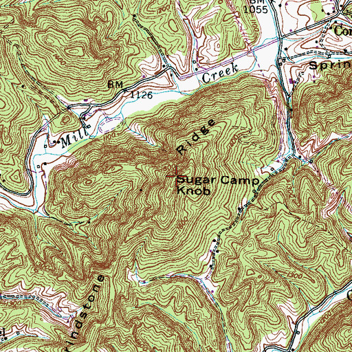 Topographic Map of Grindstone Ridge, TN