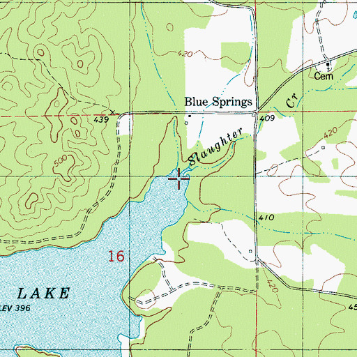 Topographic Map of Slaughter Creek, AL
