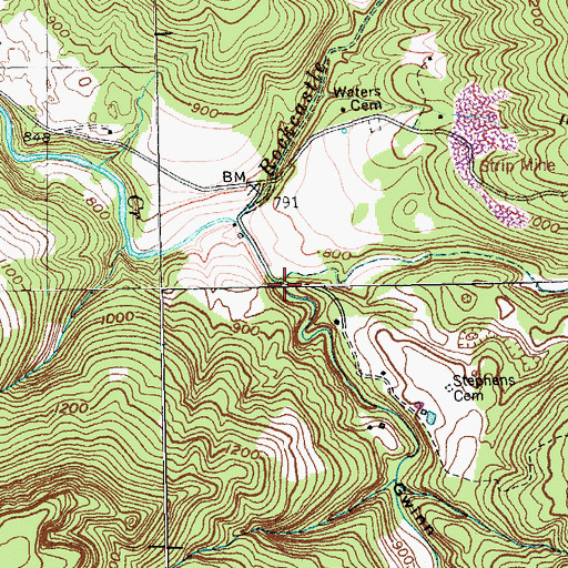 Topographic Map of Gwinn Cove, TN
