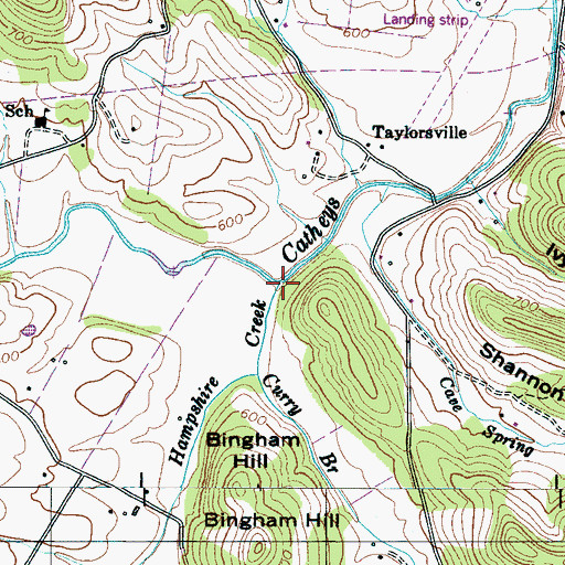 Topographic Map of Hampshire Creek, TN